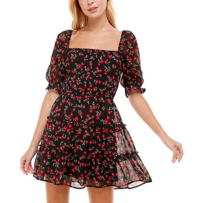 

Женское платье Trixxi с цветочным принтом выше Kee Work Fit - Flare для юниоров BHFO 9603, Black/red floral