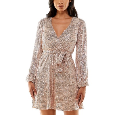 Женское розовое мини-платье с блестками Emerald Sundae для вечеринок Juniors XS BHFO 5927