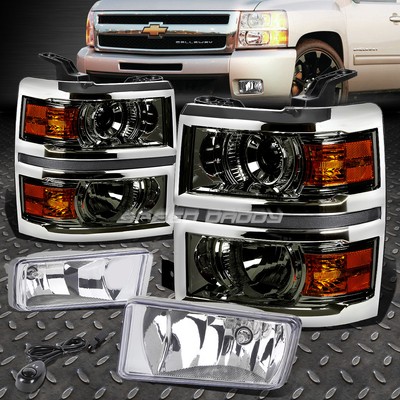 ДЫМЧАТАЯ ФАРА ПРОЕКТОРА HALO С ЖЕЛТЫМ СИГНАЛОМ + ПРОЗРАЧНАЯ ПРОТИВОТУМАННАЯ ФАРА ДЛЯ 14-15 SILVERADO