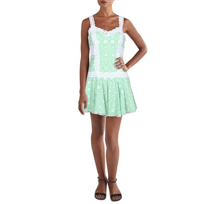 

Женское короткое мини-платье с вышивкой Charo Ruiz Ibiza BHFO 6970, Mint green