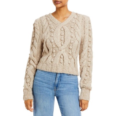 

Женский укороченный свитер Sea New York из шерсти альпаки на шнуровке BHFO 4445, Barley