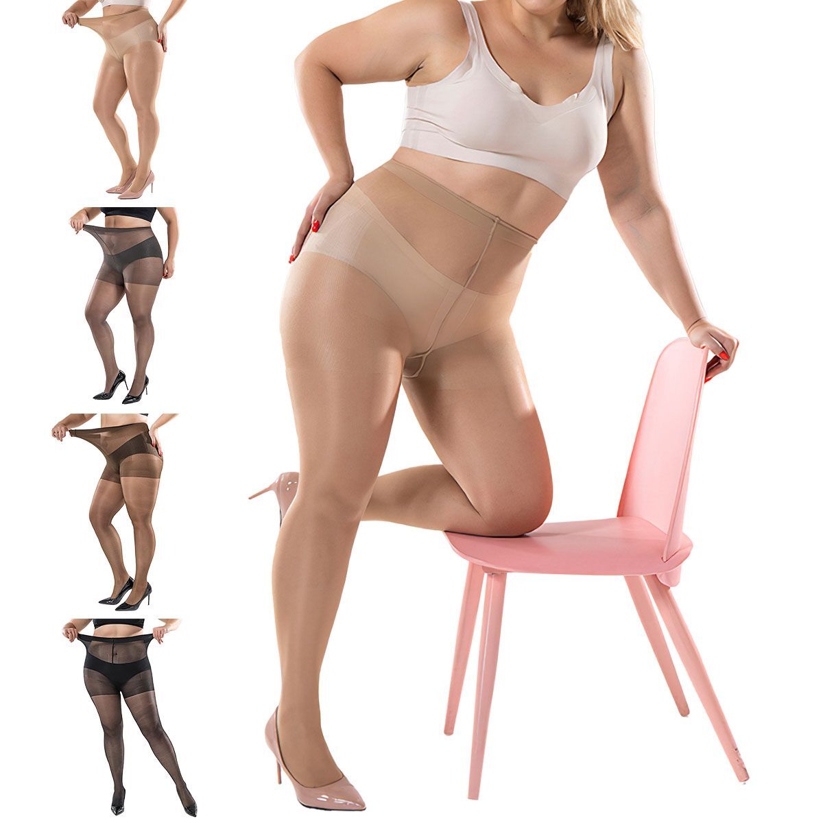 Plus Size Shiny High Glossy Sheer Stockings Dance Tights Pantyhose Hosiery Women