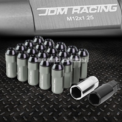 20 ШТ./КОМПЛ. JDM АЛЮМИНИЕВЫЕ ГАЙКИ С МЕТАЛЛИЧЕСКИМИ НАКОНЕЧНИКАМИ с КОЛПАЧКОМ + КЛЮЧ M12X1.25 ДИАМЕТРОМ 23 ММ/ВЫСОТОЙ 53 ММ