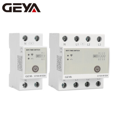GEYA Tuya Smart Wifi Timer Relay Switch 2/4P Wireless Remote Control 63A AC220V