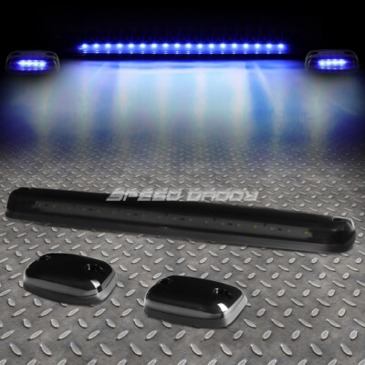 ДЛЯ 07-13 SILVERADO/SIERRA 3ШТ ЗАКОПЧЕННЫЙ КОРПУС СИНИЙ СВЕТОДИОДНЫЙ ХОДОВОЙ ФОНАРЬ НА КРЫШЕ КАБИНЫ