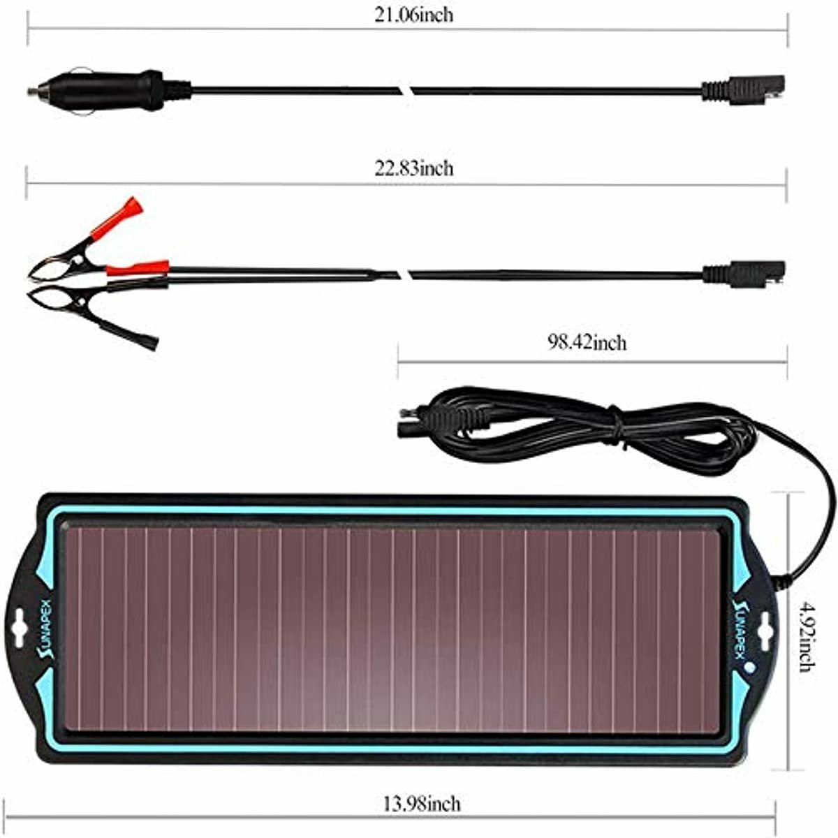 Solar Trickle Charger for Car Battery Vehicle 12 Volt ATV Lawn Tractor Mower Van