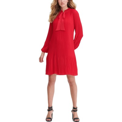 

Женское красное вечернее платье миди со складками DKNY  BHFO 3276, Красный