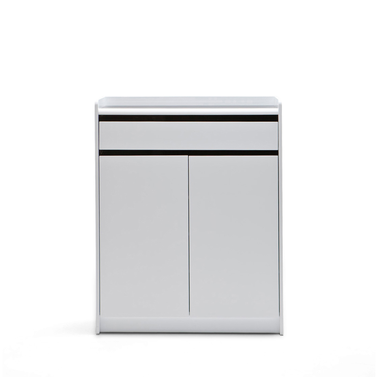 Modern Designer White High Gloss Shoe Rack Storage Cabinet Shelf