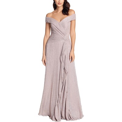 Xscape Женское розовое вечернее платье металлик с рюшами 8 BHFO 9535