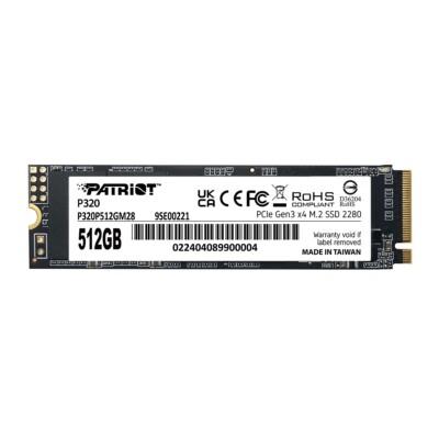Patriot P320 512GB SSD 2280 M.2 PCIe Gen3 x4 NVMe 1.3 Internal SSD For PC/Laptop