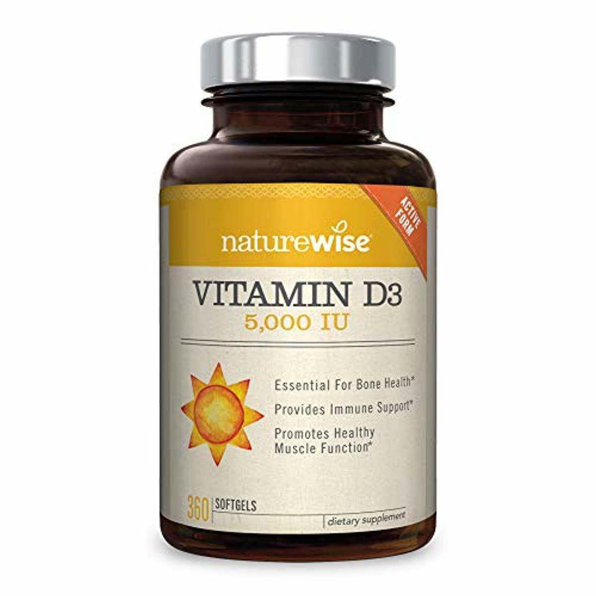 Suplemento Naturewise Vitamina D3 5000 IU en aceite de oliva, sin GMO orgánica Suplemento Naturewise Vitamina D3 5000 IU en aceite de oliva, sin GMO orgánica