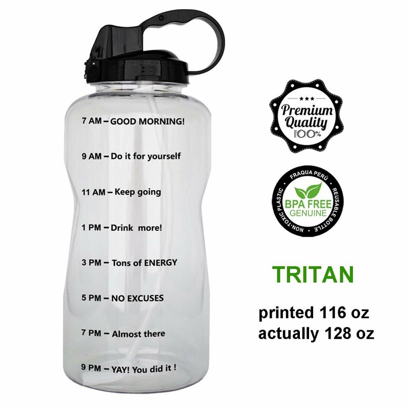 Quifit Portable Drinking Straw Daily Water Bottle Sport Wate