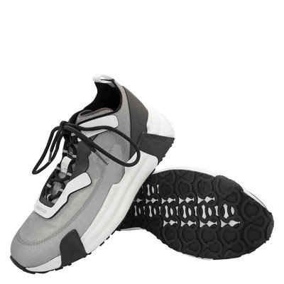 Pre-owned Moncler Ladies Compassor Galaxis Lace-up Sneakers In White