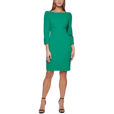 Женское зеленое офисное платье-футляр DKNY с рукавом 3/4 выше колена 12 BHFO 4502
