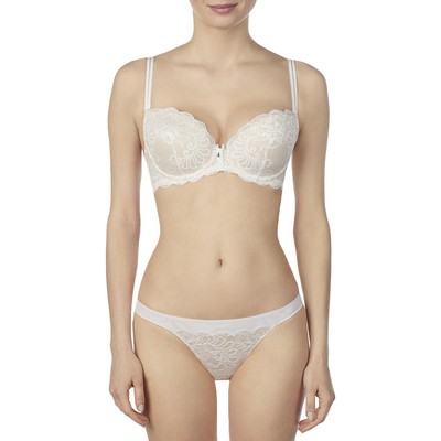 

Le Mystere Женское белое сексуальное кружевное нижнее белье Sophia Demi Bra  BHFO 6482, Pearl, Sophia