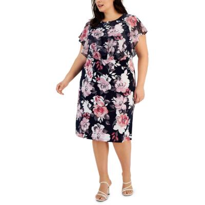 Связанное платье из женского трикотажа для коктейлей и вечеринок Plus BHFO 4798