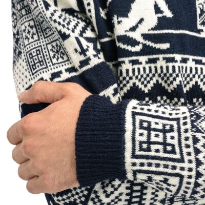Pre-owned Dale Of Norway Ol History Sweater - Men's Navy/off White/raspberry, M