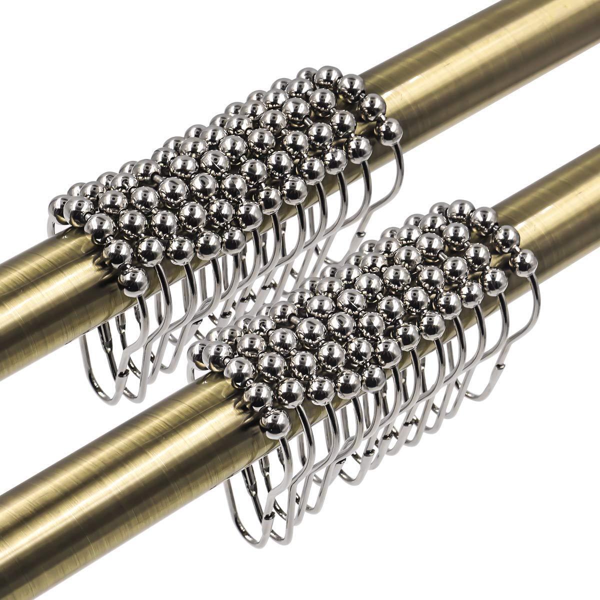 Shower Curtain Rings 24 Hooks Rustproof Stainless Steel For