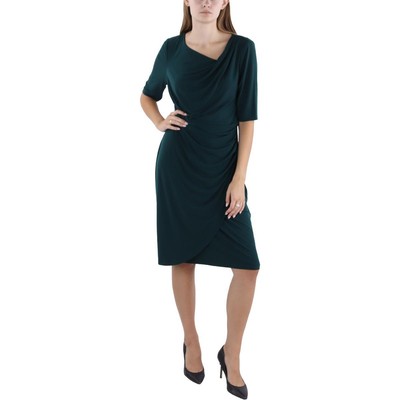 Connected Apparel Womens Green Gathered Tulip Wear to Work Dress 10 BHFO 1141