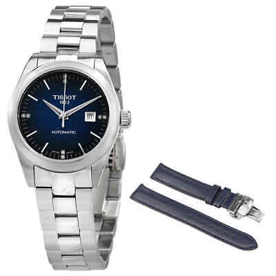 Pre-owned Tissot T-my Lady Automatic Diamond Blue Dial Ladies Watch T132.007.11.046.00