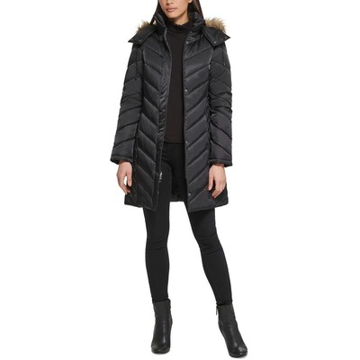 Kenneth Cole New York Женская черная стеганая миди-куртка-пуховик S BHFO 0696