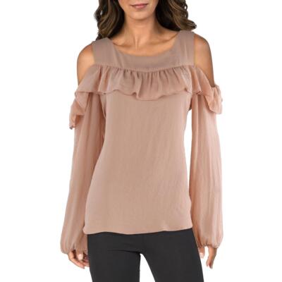 Estellina Womens Collar Ruffled Blouse Button-Down Top Shirt BHFO 5665