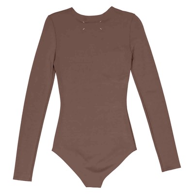 Pre-owned Maison Margiela Tobacco Long-sleeved Bodysuit In Brown