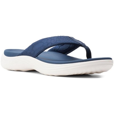 

Clarks Womens Lola Point Comfort Insole Toe Post Thong Sandals Shoes BHFO 5803, Navy, Lola Point