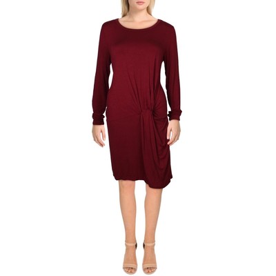 Женское красное мини-платье с овальным вырезом и длинными рукавами Dee Elle L BHFO 9323