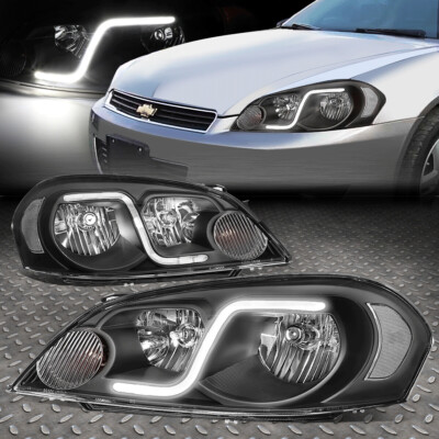 [LED DRL] ДЛЯ 06-16 ФАР CHEVY IMPALA LIMITED MONTE CARLO ЧЕРНЫЙ/ПРОЗРАЧНЫЙ