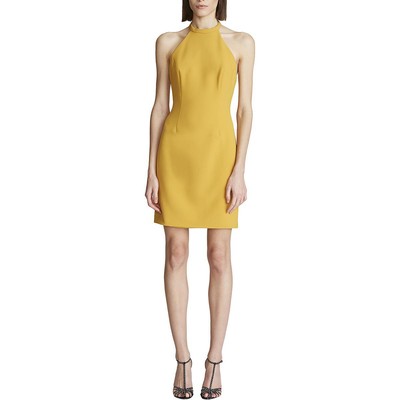 

Женское желтое коктейльное и праздничное платье Halston с открытой спиной  BHFO 8235, Marigold