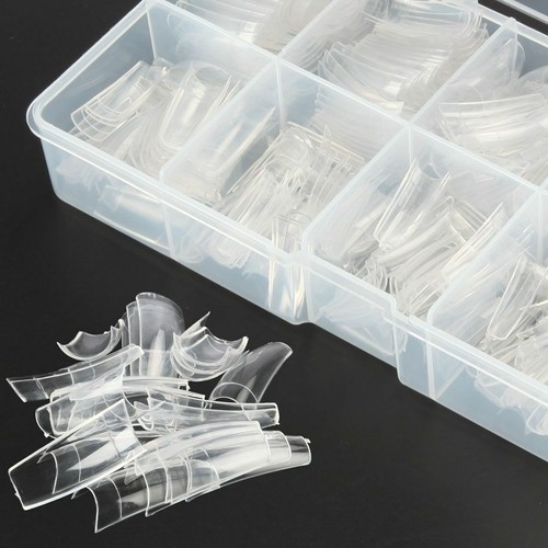 500pc False Nail Tips Full Cover 12 Colors Dried Flower UV Gel Nails Acrylic DIY