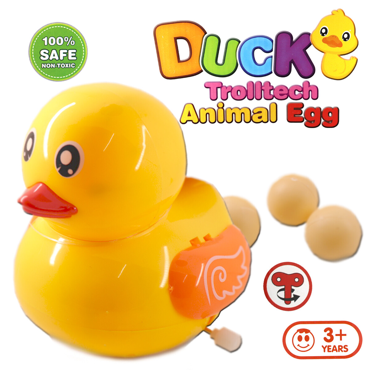 Aufziehspielzeug Ente aufziehen Eier legend Aufziehente Aufziehfigur Tier 10cm 