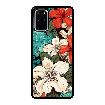 For Samsung Galaxy Z Fold Flip 3 4 5 6 Shockproof Cover white hibiscus
