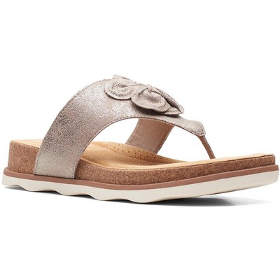

Женские сандалии Clarks Brynn Style Taupe Thong Sandals 8,5 Medium (B,M) BHFO 2579, Taupe metallic, Brynn Style