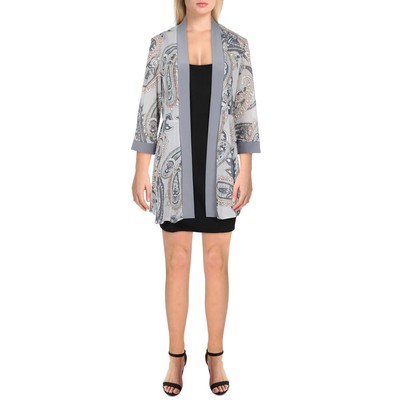 

Женский блейзер с сетчатым принтом R-M Richards Petites BHFO 1637, Grey multi