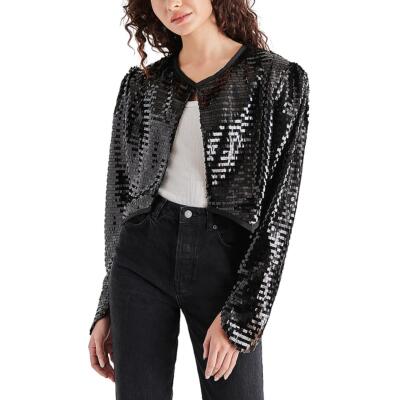Укороченный жакет-болеро Steve Madden Womens Juliet с блестками и открытой передней частью BHFO 6533