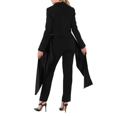 Pre-owned Burberry Exaggerated Panel Detail Wool Tailored Jacket In Black