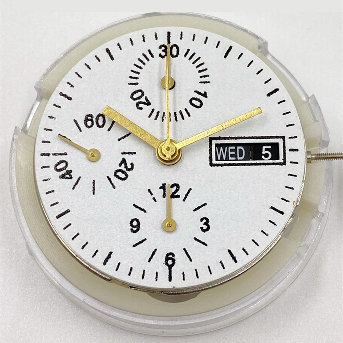 1 pcs 7750 Black Automatic Mechanical Movement Day Date Small Second@9