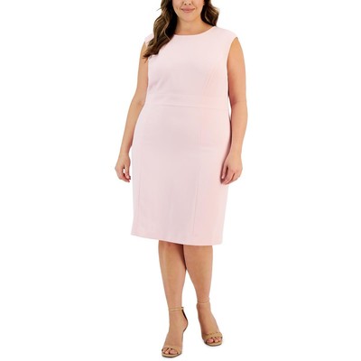 Женское розовое платье-сорочка миди без рукавов из крепа Kasper Womens Plus 18W BHFO 8224
