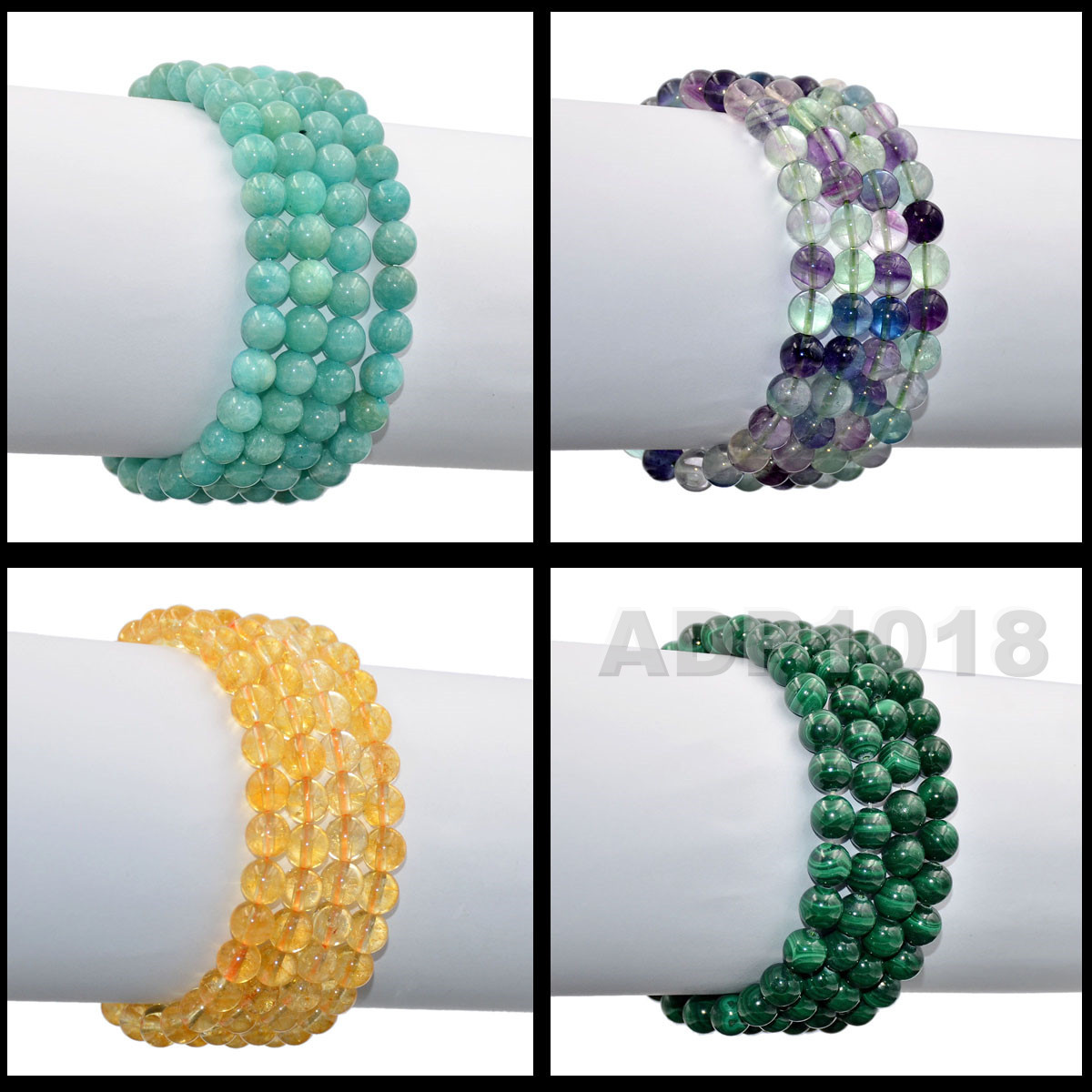 8mm Grade A Gemstone Semi Precious Round Beads Stretch Bracelet 7“ Unisex