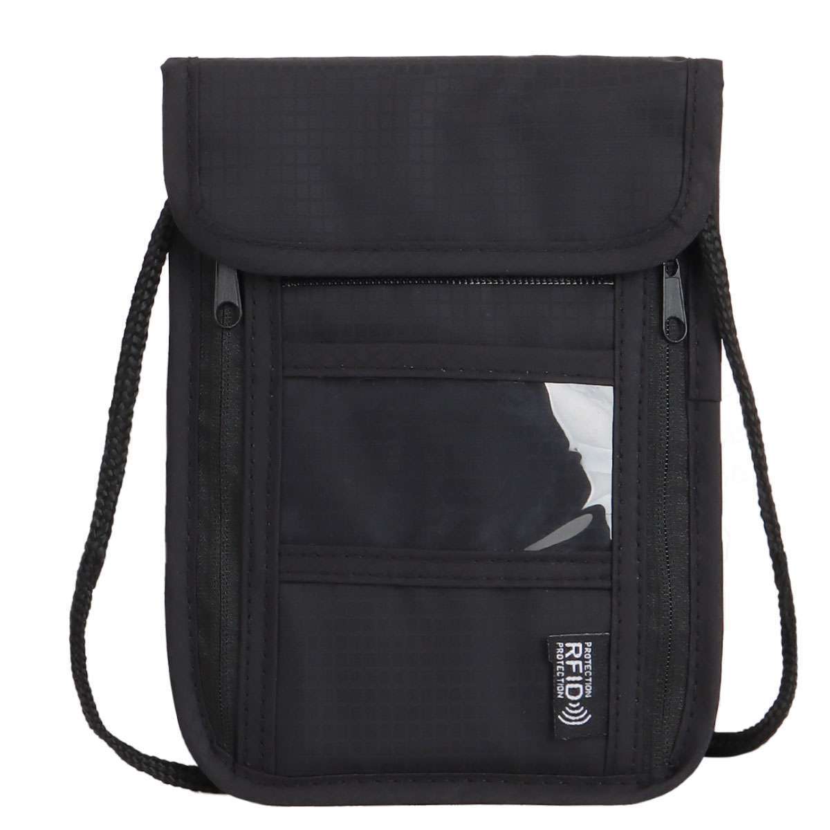 RFID Blocking Passport Holder  Neck Travel Wallet Bag Security Pouch Anti-Theft