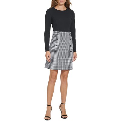 

Женское черное вязаное вечернее платье DKNY с длинными рукавами Petites  BHFO 7472, Черный