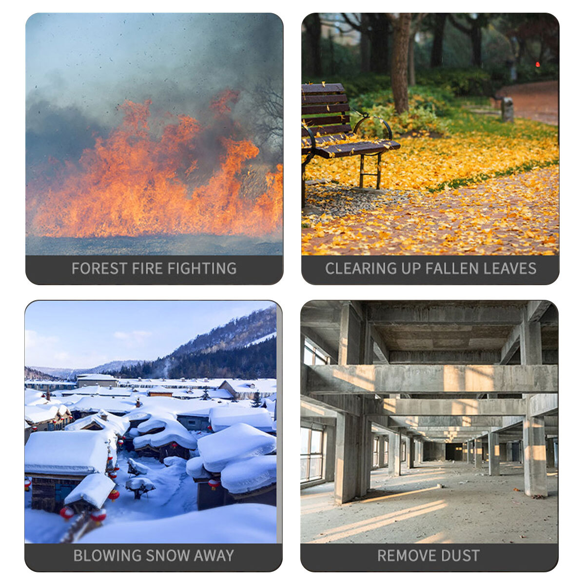 Backpack Leaf Blower Gas Powered Snow Blower 550CFM 43CC 2-Stroke 190MPH 1.7HP