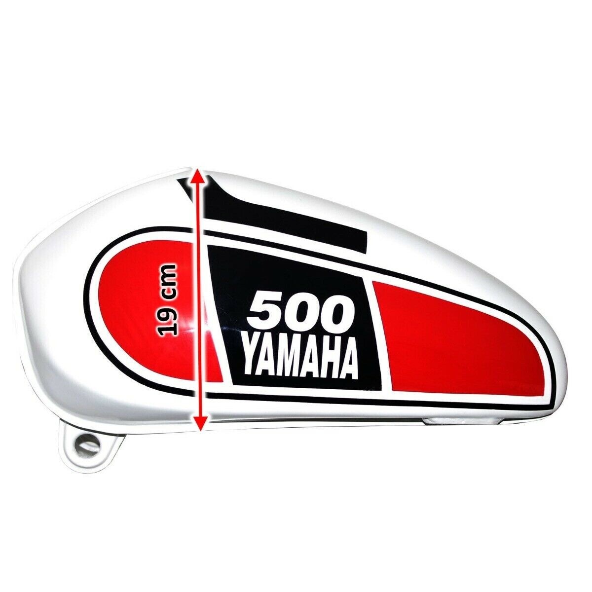 YAMAHA XT 500 TT 500 White Red Painted Steel Fuel Gas Petrol Tank 1977 Model  