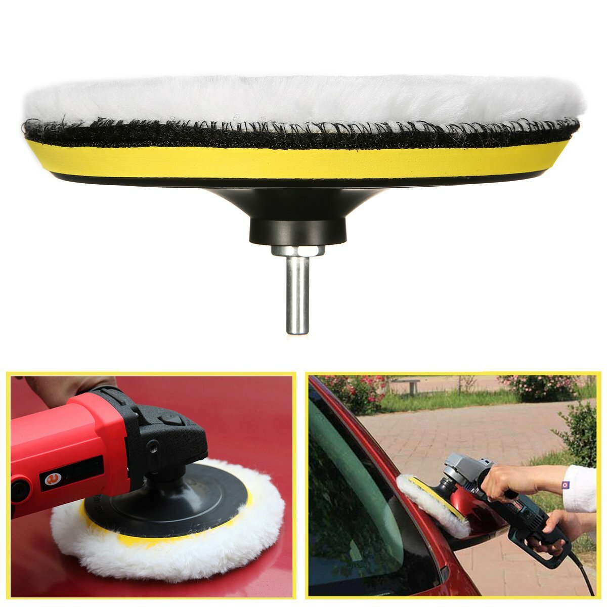 MATCC 7Pcs 7inch Polishing Pads,Sponge and Woolen Polishing Waxing Buffing Pads