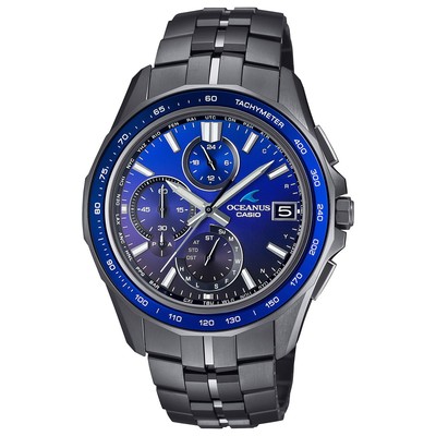 Pre-owned Casio Oceanus Ocw-s7000b-2ajf Blue Manta Case Bluetooth Men's Watch In Box
