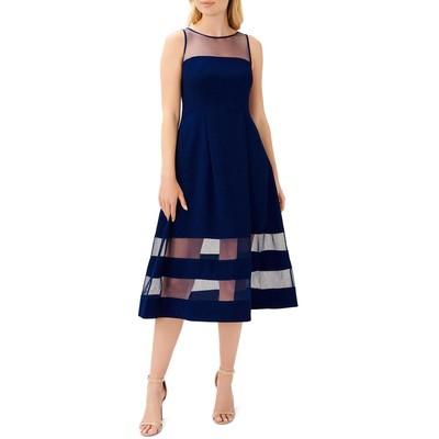 

Женское дневное платье миди Adrianna Papell Illusion из теленка BHFO 4707, Navy satin