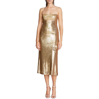

Женское длинное вечернее платье с вырезом Halston BHFO 5583, Золотой