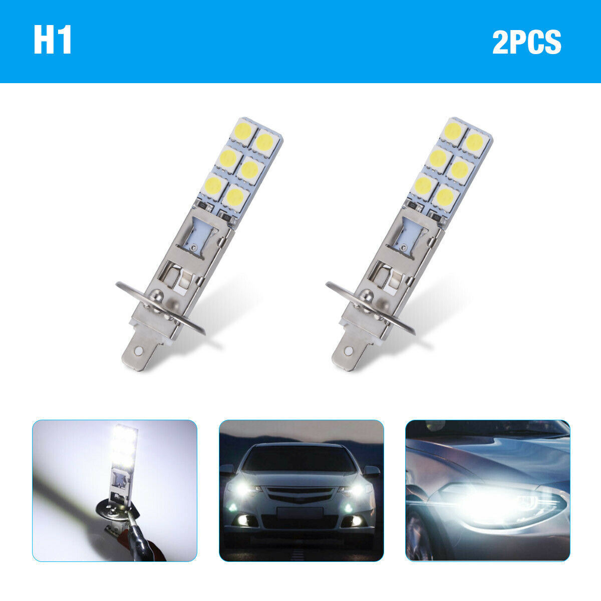 2pcs LED Car Truck RV Headlight Turn Signal Driving Fog Light Bulbs 6000K White